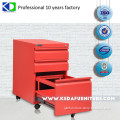 Document shelf red pull out 3 drawer mobile pedestal cabinet drawers